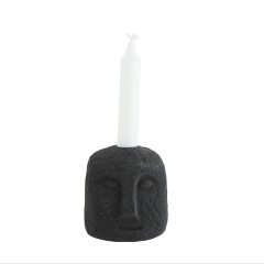 CANDLE HOLDER FACE PRINT STONE 